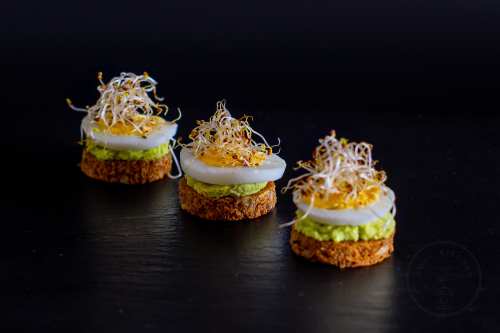 Canape with avocado cream