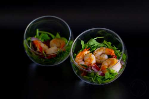 Shrimp salad in a deposit